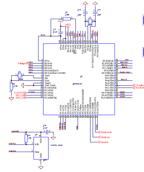WSN430 schematic (MSP430)