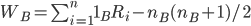 
    W_B=\sum_{i=1}^{n}\mathbf{1}_B R_i-n_B(n_B+1)/2
    