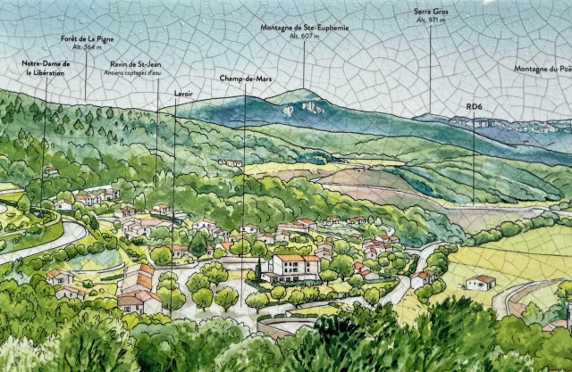 Un joli panorama. Je suis toujours impressionné de voir que les craquelures dans la céramique sont perpendiculaires...