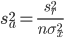 s_a^2=\frac{s_r^2}{n \sigma_x^2}
